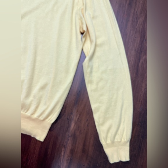 Polo Ralph Lauren V Neck Sweater Size Large Yellow 100% Pima Cotton Preppy Golf - Picture 8 of 13